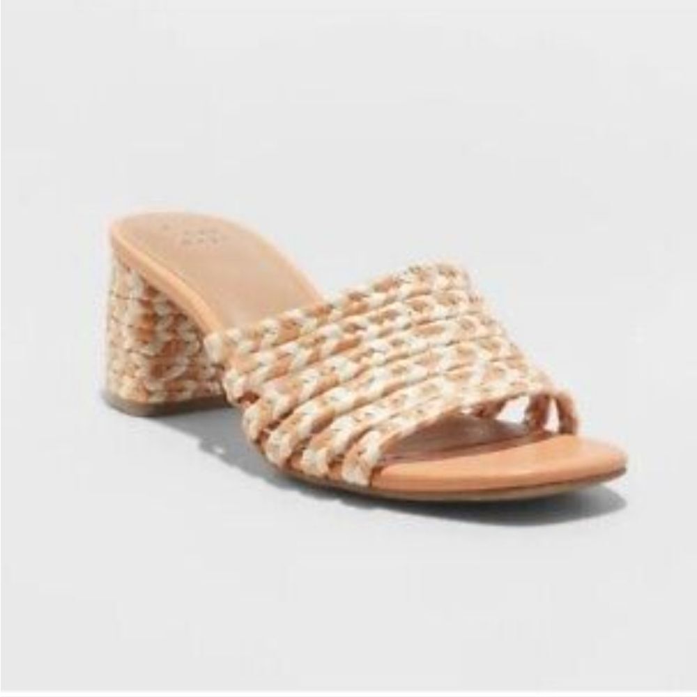 New Rachel Mule Heels Pink Universal Thread Size 7.5 slides sandal brown Target
